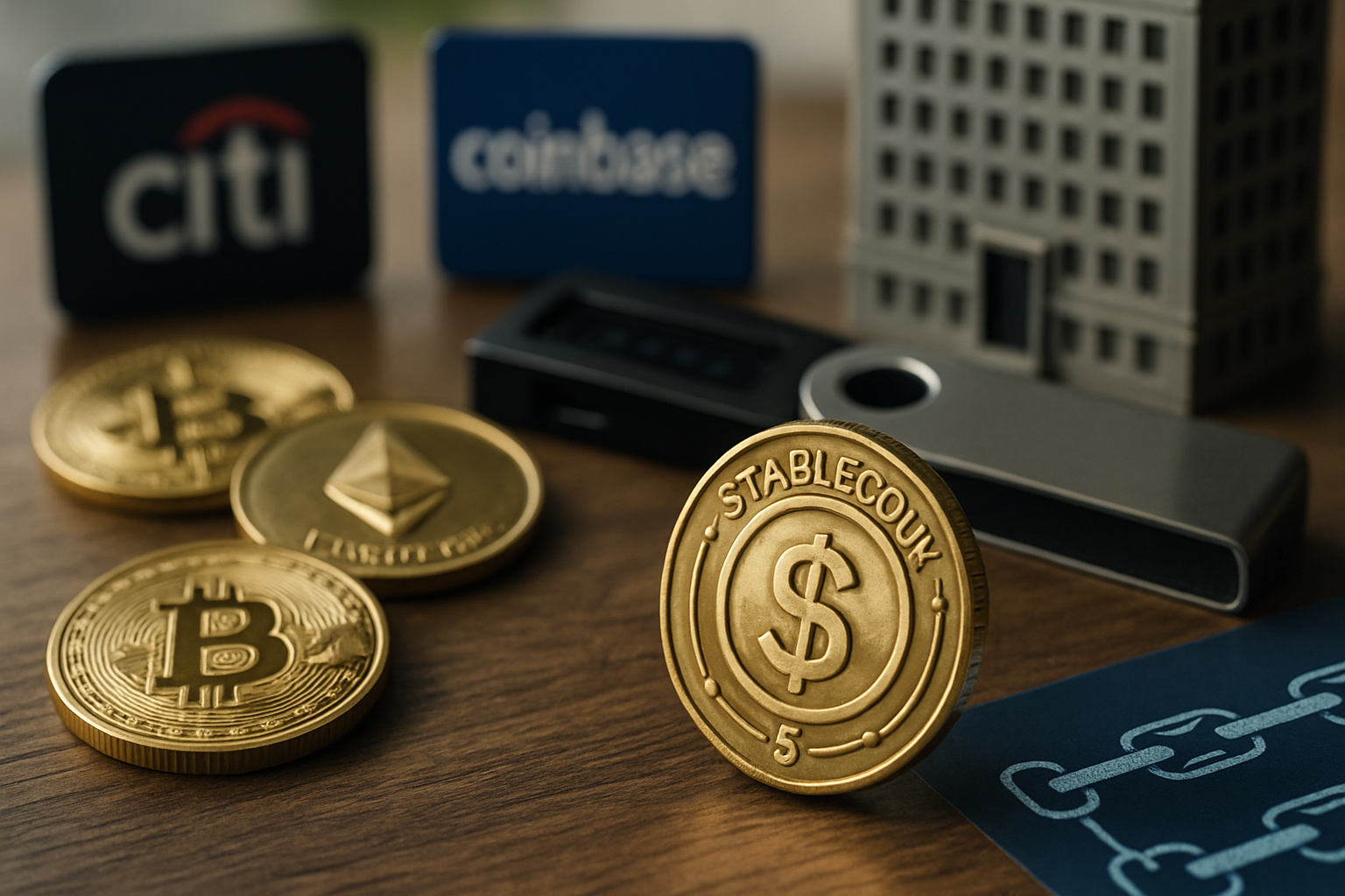 Citi a Coinbase budujú infraštruktúru pre stablecoiny pre podniky