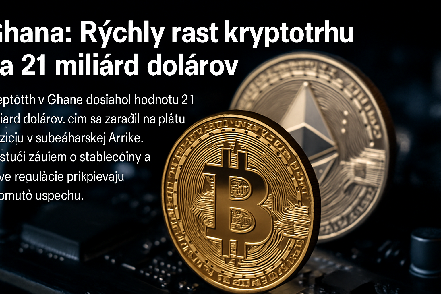 Ghana: Rýchly rast kryptotrhu na 21 miliárd dolárov